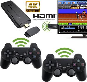 Wireless Retro Game Console; Plug & Play Video TV Game Stick With 10000+ Games Built-in; 64G; 9 Emulators; 4K HDMI Output For TV With Dual 2.4G W
