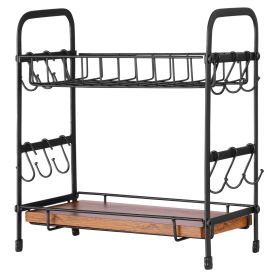 VEVOR 2 Tier Coffee Bar Organizer for Countertop, Multifunctional Mug Holder and Coffee Station