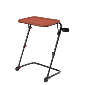 Adjustable Folding TV Tray with Cup Holder Canyon Red, 20.87"W x 14.76"D x 27.76"H