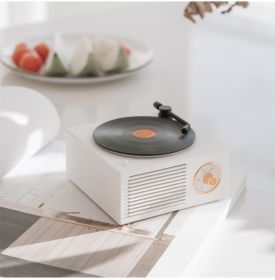 Wireless mini portable retro phonograph Bluetooth-compatible speaker (Option: White)