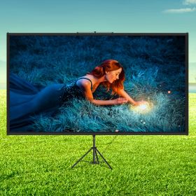 Tripod Projector Screen With Stand 60 Inch 16:9 4K HD Projection Screen Stand Wrinkle-Free Height Adjustable Portable Screen For Projector Indoor (Option: Black)