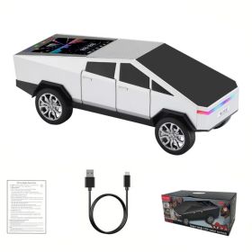 WS-580 Bluetooth Pickup Truck Portable Speaker With Display, High-definition Sound, TWS Pairing, FM Radio, Built-in Microphone For Hands-free Cal (Option: Silver)