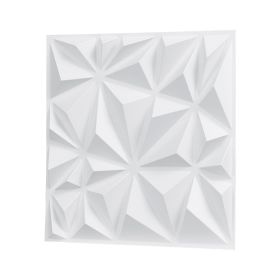 VEVOR 3D Wall Panels, 33-Pack 11.81 x 11.81 in PVC Modern Art Minimalist Diamond Tiles, 32 Sq.Ft Coverage Accent Wall Panel (Color: Diamond Matte White, size: 11.81x11.81 inch)