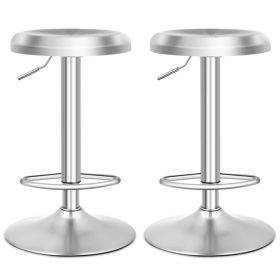 Modern Swivel Adjustable Height Bar Stool with Footrest (Pieces: 2 Pieces)